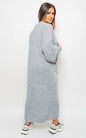 Chunky Knitted Balloon Sleeve Long Maxi Cardigan