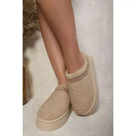 Ankle Cozy Plush Lining Thick Sole Fluffy Slippers