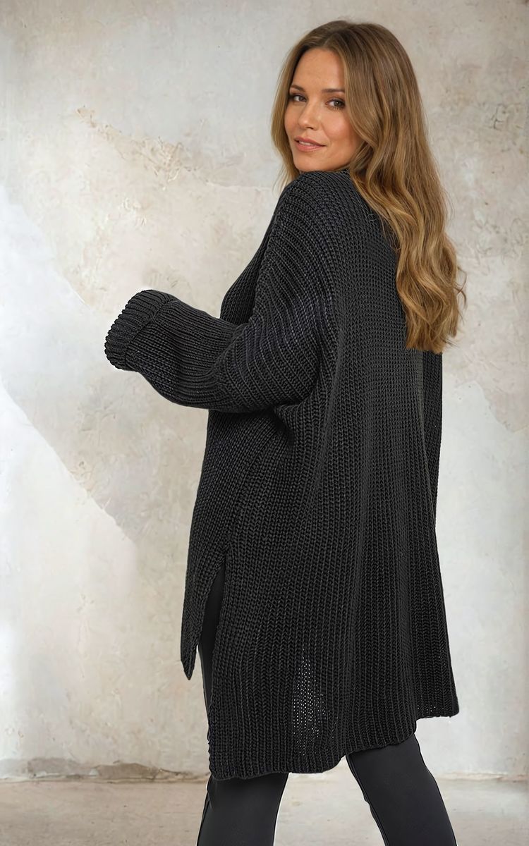 High Neck Oversized Long Sleeve Knitted Jumper