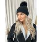 Chunky Knit Fur Pom Beanie Hat