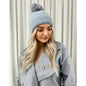 Chunky Knit Fur Pom Beanie Hat