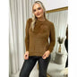 Fitted Long Sleeve Fluffy Knitted Top